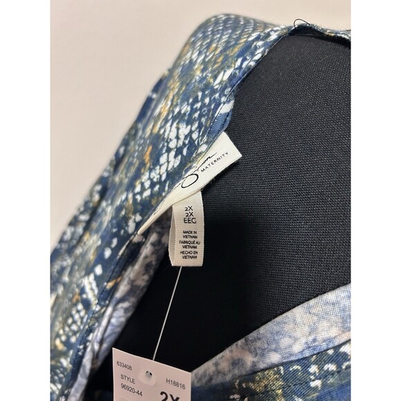 New Jessica Simpson Women's 2XL Green Faux Snake Print Maternity Long Dress Maxi - Picture 6 of 7